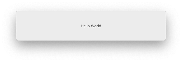 screenshot showing the final result of this post, a floating panel with hello world written on it